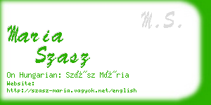 maria szasz business card